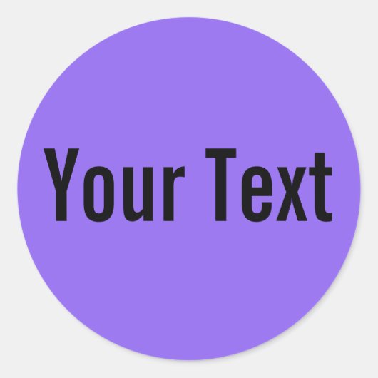 NUR FARBE | lila + Ihr Text Runder Aufkleber (Vorderseite)