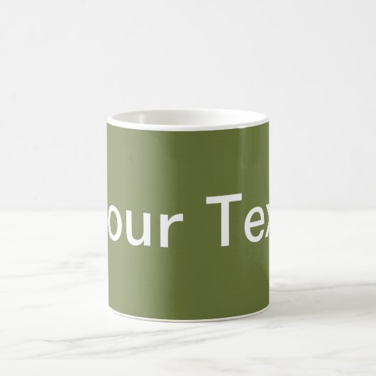 NUR FARBE / Olivengrün + Ihr Text Kaffeetasse (Mittel)