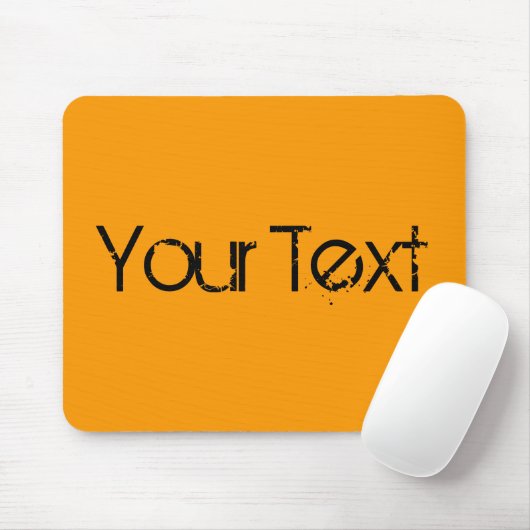NUR FARBE / orange + Ihr Text Mousepad (Mit Mouse)