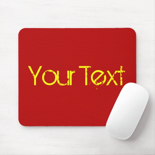 NUR FARBE / rot + Ihr Text Mousepad (Mit Mouse)