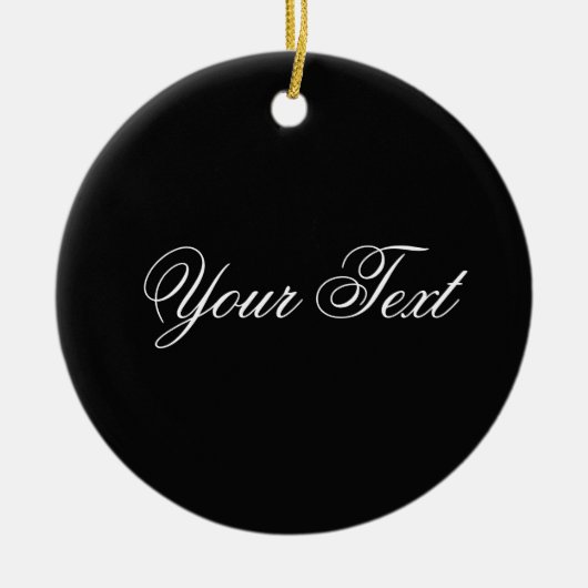 NUR FARBE / schwarz + Ihr Text Keramikornament (Vorne)
