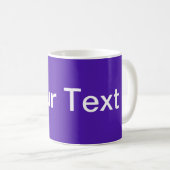 NUR FARBE / violett + Ihr Text Kaffeetasse (VorderseiteRechts)