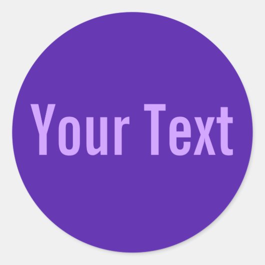 NUR FARBE | violett + Ihr Text Runder Aufkleber (Vorderseite)