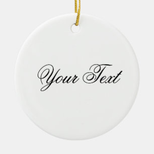 NUR FARBE/Weiß + Ihr Text Keramik Ornament