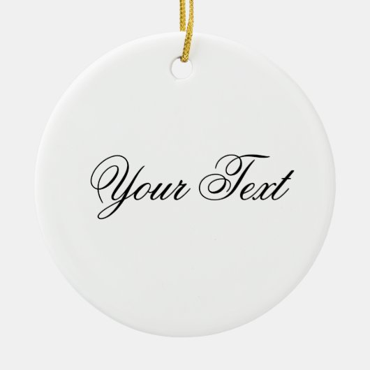 NUR FARBE/Weiß + Ihr Text Keramik Ornament (Vorne)