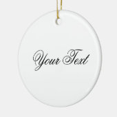 NUR FARBE/Weiß + Ihr Text Keramik Ornament (Links)