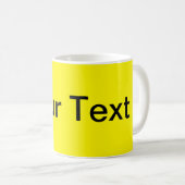 NUR FARBE / Zitrone + Ihr Text Kaffeetasse (VorderseiteRechts)