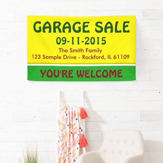 Nur Farbe Zitronengelb und Streifen + Ihre Idee Banner (Insitu)