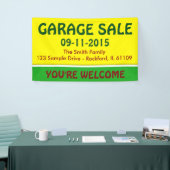 Nur Farbe Zitronengelb und Streifen + Ihre Idee Banner (Messeveranstaltung)