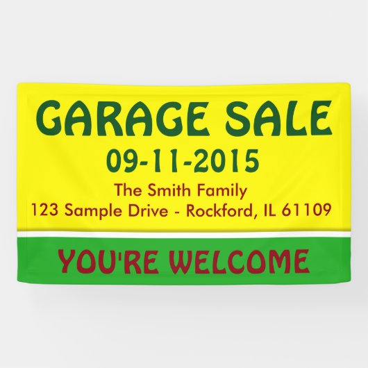 Nur Farbe Zitronengelb und Streifen + Ihre Idee Banner (Horizontal)