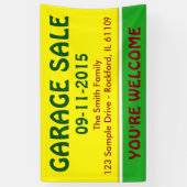 Nur Farbe Zitronengelb und Streifen + Ihre Idee Banner (Vertikal)