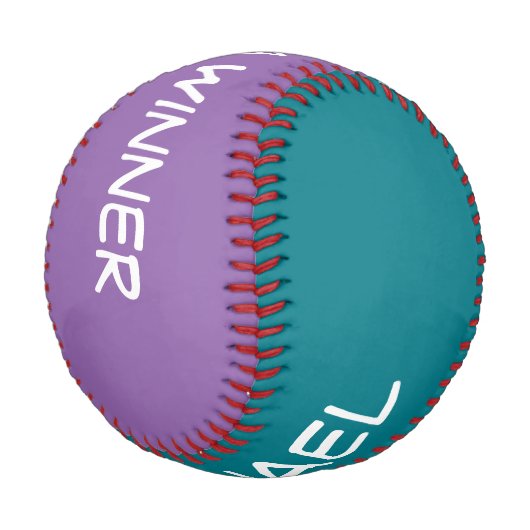 Nur Farben blau & pink + Ihre Namen und Ideen Baseball (Schrägansicht)