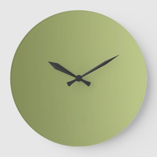 NUR FARBEN - olivgrün Große Wanduhr (Vorderseite)