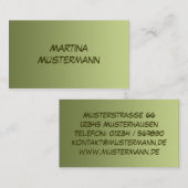 NUR FARBEN - olivgrün Visitenkarte (Vorne/Hinten)