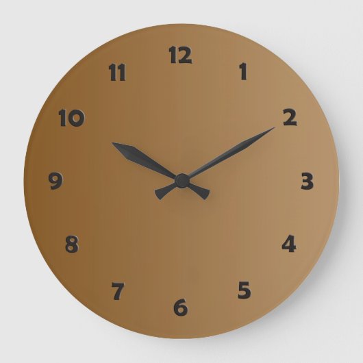 NUR FARBgefälle - braun + Uhrfläche Große Wanduhr (Vorderseite)