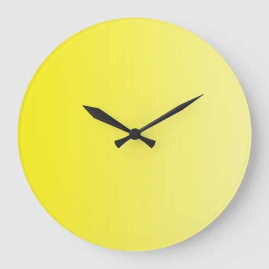 NUR FARBgefälle - Zitrone Große Wanduhr (Vorderseite)