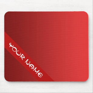 NUR FARBgradienten - Feuerrot + Ihr Name Mousepad