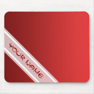 NUR FARBgradienten - Feuerrot + Ihr Name Mousepad