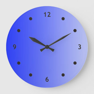 NUR FARBgradienten - königsblau + Punkt der Gesich Große Wanduhr