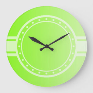 NUR FARBgradienten - Neon grün + Punkt der Vorders Große Wanduhr