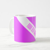 NUR FARBgradienten Neon Pink + Ihr Text Kaffeetasse (Vorderseite Links)