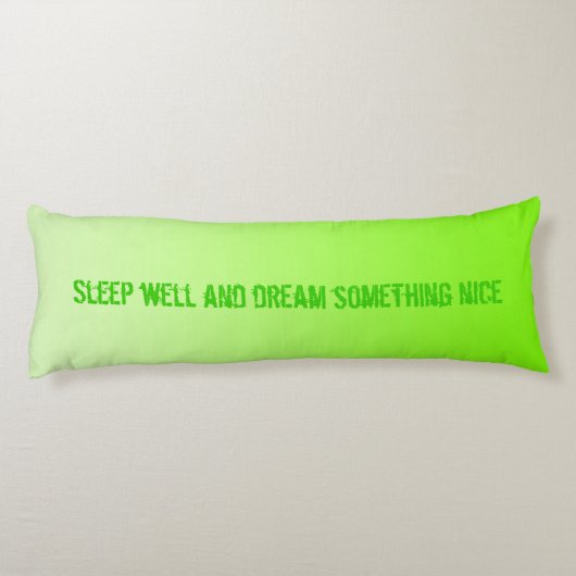 NUR FARBgradienten - Neongrün + Text Seitenschläferkissen (Rückseite)