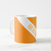 NUR FARBgradienten orange + Ihr Text Kaffeetasse (Vorderseite Links)