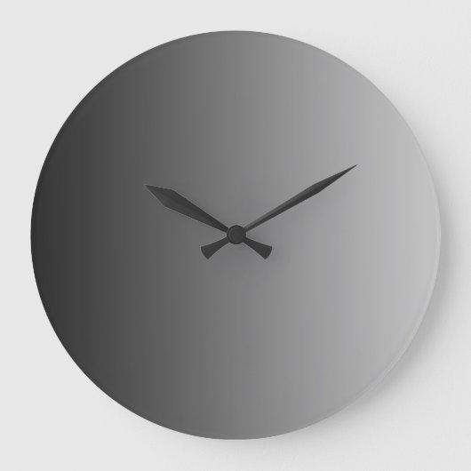 NUR FARBgradienten - schwarz grau Große Wanduhr (Vorderseite)