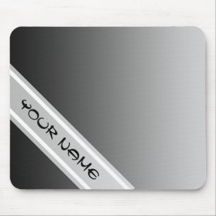 NUR FARBgradienten - schwarz grau + Ihr Name Mousepad