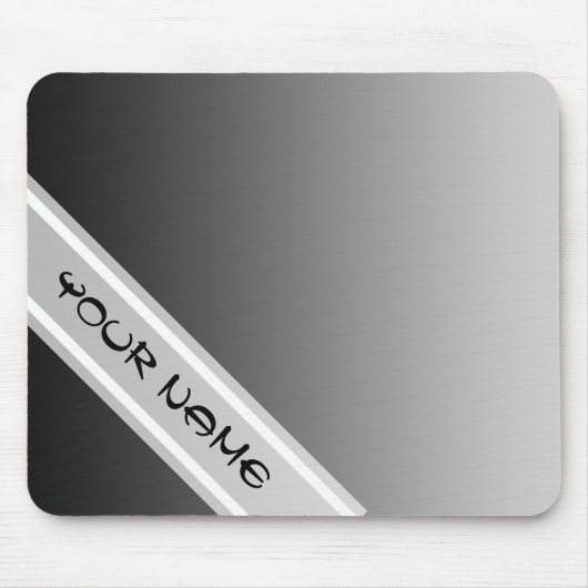 NUR FARBgradienten - schwarz grau + Ihr Name Mousepad (Vorne)