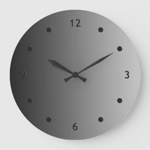 NUR FARBgradienten - schwarz grau + Punkt auf der  Große Wanduhr