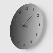 NUR FARBgradienten - schwarz grau + Uhrfläche Große Wanduhr (Winkel)