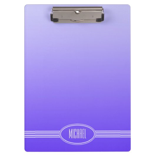 NUR FARBgradienten Violett + Ihr Text Klemmbrett (Vorderseite)