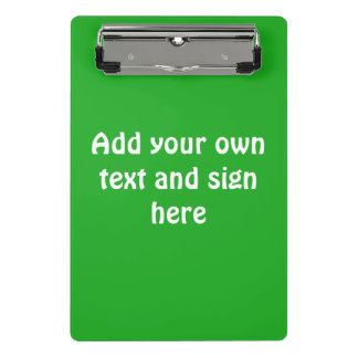 Nur Farbhintergrund - Grasgrün + Ihre Ideen Mini Klemmbrett