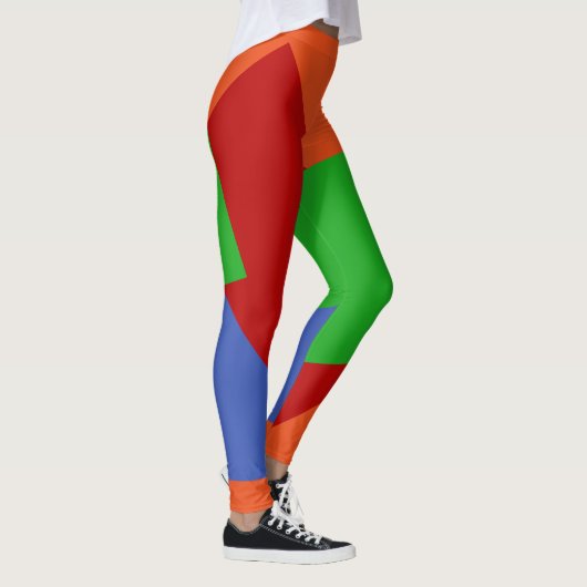 Nur Farbhintergrund - grün, blau Leggings (Rechts)