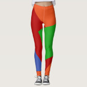 Nur Farbhintergrund - grün, blau Leggings (Vorderseite)
