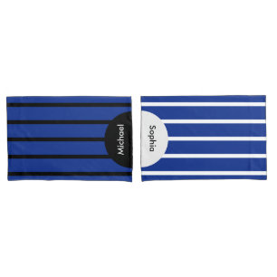 NUR FARBSTREIFEN - blau + Ihr Rücken. Kissenbezug