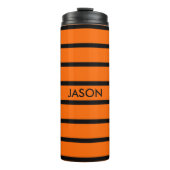 NUR FARBSTREIFEN - orange + Ihr Backgr. Ideen Thermosbecher (Vorderseite)