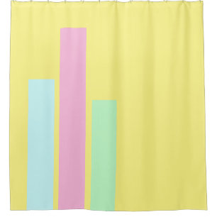 NUR FARBSTREIFEN - pastellblau, rosa grün Duschvorhang