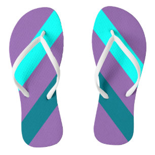 NUR FARBSTREIFEN - Türkis, Benzin Badesandalen
