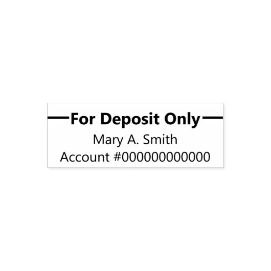 Nur fett-Name-Bankkontonummer für Einzahlungen Permastempel (Design)