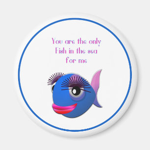 Nur Fisch im Meer zum Valentinstag Magnet