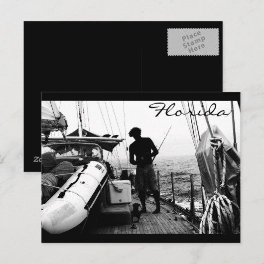 Nur Fishin' Postkarte (Vorne/Hinten)