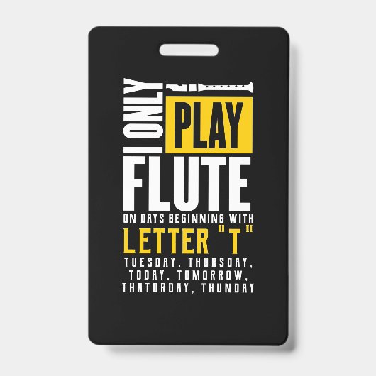 Nur Flute spielen Ausweis (Vorderseite)