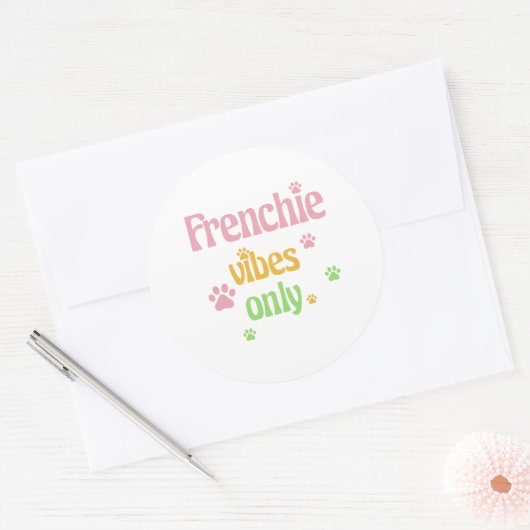 Nur Frenchie Vibes Runder Aufkleber (Umschlag)