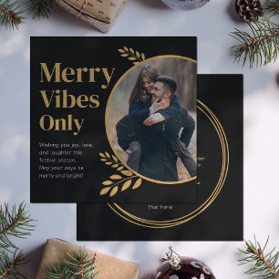 Nur fröhliche Stimmung elegante Weihnachtsfotos Einladung