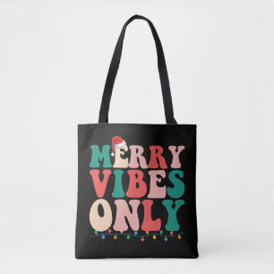 Nur fröhliche Vibes Weihnachtsferien Familie Tasche