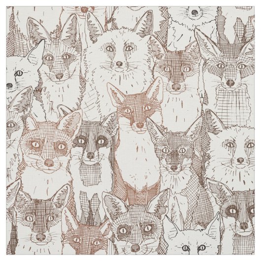 Nur Füchse, braun, weiße Stoffe (Muster)