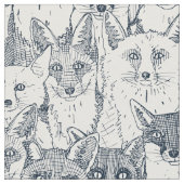 Nur Füchse Indigoweiße Stoffe (Nahaufnahme)