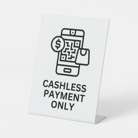 Nur für bargeldlose Zahlung signieren, Tabletop si Sockelschild (Vorderseite)